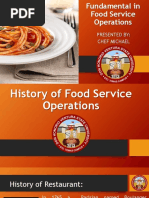 Fundamental in Food Service Operations