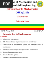 1 Introduction To Mechatronics