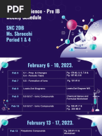 SNC 2DB - Weekly Schedule - February - June 2023