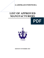 76119list of Approved Manufacturer Rev - 10 (Edisi November 2019)