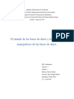 #1 ENSAYO El Mundo de Las Bases de Datos y Los Sistemas Manejadores de Las Bases de Datos