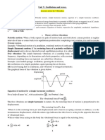 Unit V Oscillations and Waves