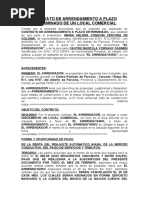 Contrato de Arrendamiento de Un Local Comercial