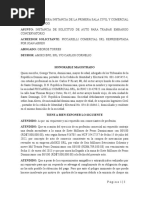 Instancia de Solicitud de Auto para para Trabar Un Embargo Conservatorio