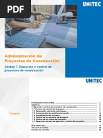 Unidad 7 Ejecusión y Control de Proyectos de Construcción