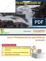 Slides Tema 4 - Planejamento Da Capacidade de Produção