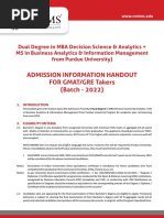 Handout - MBA Decision Science & Analytics 2022