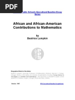 African and African-American Contribution To Maths