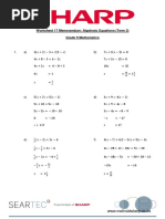 Algebraic Equations Memo