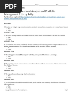 Test Bank For Investment Analysis and Portfolio Management 11th by Reilly