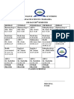 3rd Semester Schedule