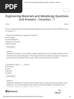 Ceramics - Engineering Materials & Metallurgy Questions and Answers - Sanfoundry