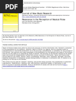 "Resonance in The Perception of Musical Pulse" Leon Van Noorden & Dirk Moelants 2010