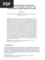 Derivational Morpheme or Inflectional Morpheme-A Case Study of "-Ing" or "-Ed" Word Ending in English Linguistics Teaching