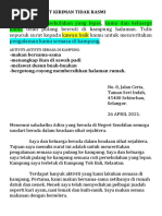 Contoh Surat Kiriman Tidak Rasmi