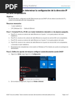 2.1.2.5 Lab - Determining The IP Address Configuration of A Computer