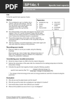 SP14c.1-2 Specific Heat Capacity of Water