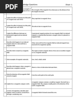 Electromagnetism Knowledge Answers