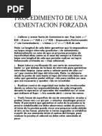 Procedimiento de Una Cementacion Forzada