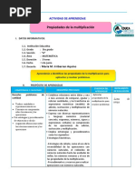 Sesión # Propiedades de La Multiplicación