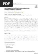 Fourth-Graders' Justifications in Early Algebra Tasks Involving A Functional Relationship