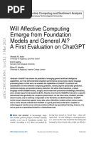 Will Affective Computing Emerge From Foundation Models and General Ai? A First Evaluation On Chatgpt