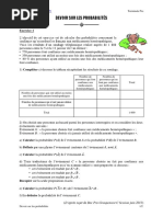 Devoir Probabilite Terminale Pro