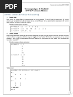 Matlab - TP2 - Vercteurs Et Matrices