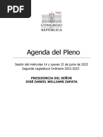 Agenda Del Pleno Del Congreso 14 y 15 Junio