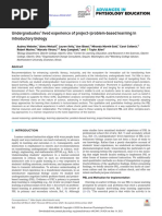 Undergraduates' Lived Experience of Project-/problem-Based Learning in Introductory Biology