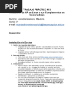 Mauricio Montoro Llorente - Trabajo Práctico #2 - Instalación de HA en Linux y Sus Complementos en Contenedores