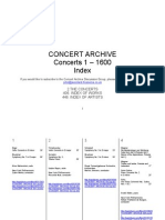 Concert Archive. Catalogue. 1600