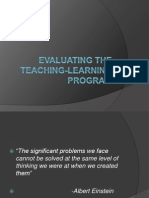 Evaluating The Teaching-Learning Program