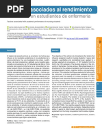 Factores Asociados Al Rendimiento Académico en Estudiantes de Enfermería.