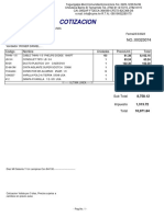 Cotizacion: Codigo Nombre Unidades Preciounit. Total