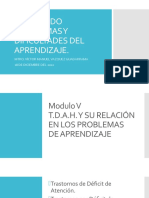 Modulo V T.D.A.H. Y SU RELACIÓN EN LOS PROBLEMAS DE APRENDIZAJE