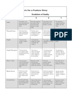 Feature Writing Rubric