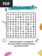 Documento A4 Juego de Sopa de Letras Doodle Infantil Colorido