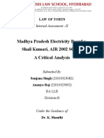 M P Electricity Board v. Shail Kumari, AIR 2002 SC 551 - A Critical Analysis