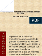 Obtención de Biopolímero A Partir de Almidón de Yuca