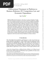 Differentiated Treatment in Platform-To-Business Relations. EU Competition Law and Economic Dependence