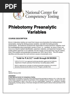 Phlebotomy Preanalytic Variables