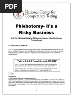 Phlebotomy - It's A Risky Business