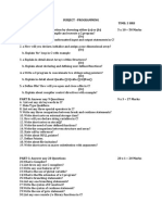 Subject - Programming Max Marks: 100 Time: 3 Hrs PART A: Answer Each Question by Choosing Either (A) or (B) 5 X 10 50 Marks