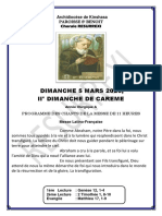 05 Mars 2023 2e Dimanche de Carême