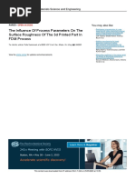 The Influence of Process Parameters On The Surface Roughness of The 3d Printed Part in FDM Process
