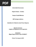 Reporte de Lectura Capítulo 42 Regulación de La Respiración