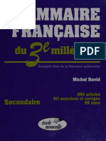 Grammaire Française Du 3e Millénaire Exemples Tirés de La Li