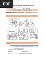 Ficha de Actividad de Educación Religiosa 23 - 07-2021