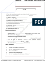 Class 8 Science Worksheet - Sound Part A